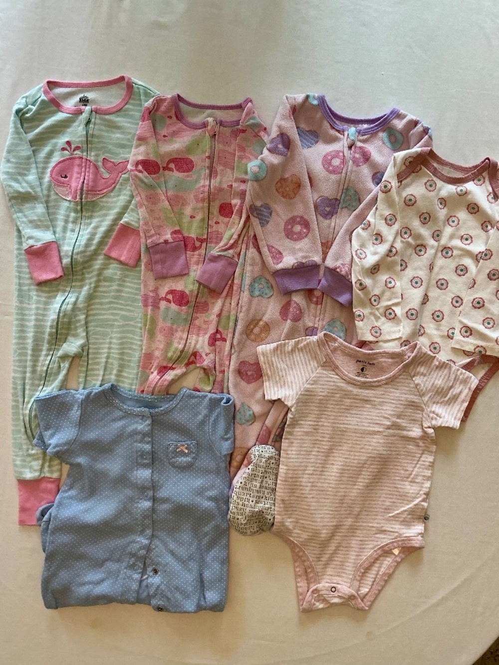 Various Brands Infant Girl’s Sleepers and Bodysuits Size 9 months and 18 months